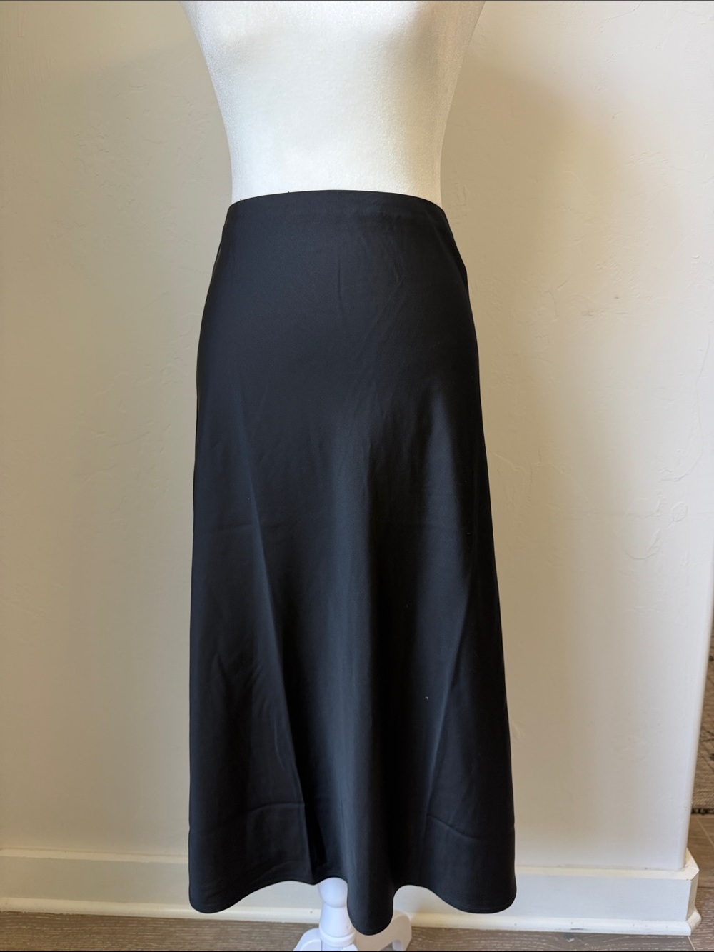 J. Crew Black Satin Slip Skirt